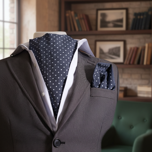 Ensemble de mouchoirs en coton bleu indigo à pois blancs pour hommes - Product Image 3