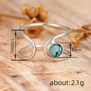 Bague ajustable à l'aspect pierre naturelle pour femme, accessoires minimalistes pour un usage quotidien - Product Image 4