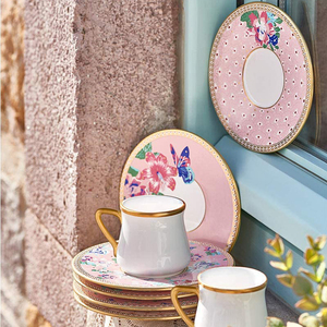 Ensemble de tasses à café et soucoupes, pour le café, style turque, de haute qualité, en porcelaine de chine, <span class=keywords><strong>Espresso</strong></span> avec bordure en <span class=keywords><strong>or</strong></span>, 90ml - Product Image 5