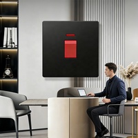 Interrupteur mural électrique à bouton-poussoir haute puissance 25/45A pour chauffe-eau et climatiseur, avec indicateur néon et logo personnalisé, vente en gros