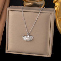 Collier tendance pour femme, style coréen, imitation perle coquillage, chaîne en acier titane plaqué or 18 carats, pendentif perle unique, cadeau