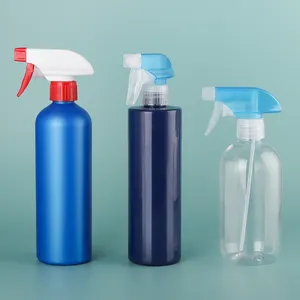 环保水液室消毒液喷雾瓶，圆形透明瓶宠物扳机清洗500毫升塑料喷雾瓶