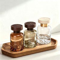 Diffuseur d'aromathérapie cylindrique de luxe en verre avec bouchon à vis/bouchon en verre, vase estampé à chaud