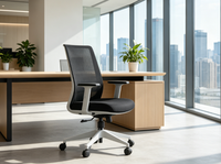 Chaise de bureau ergonomique moderne à dossier plein en maille, réglable en hauteur, pivotante, à roulettes, pour ordinateur, école, bureau et domicile