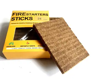 2 pieces/box outdoor Wood Chips Fire Starter Squares For Fireplaces Bbq Grill Stoves Campfires