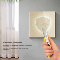 Interruptor Inteligente WiFi Táctil de Vidrio LangYeao Tuya de 1800W, Compatible con Alexa y Google Home, Control por Temporizador para Persianas Enrollables, 4 Colores