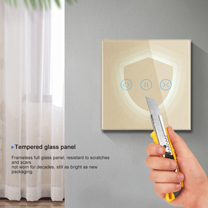 LangYeao Tuya Glas-Touch WLAN Smart Vorhangschalter 1800W Kompatibel mit <span class=keywords><strong>Alexa</strong></span> Google Home Timer-Steuerung für Rolladen 4 Farben - Product Image 5