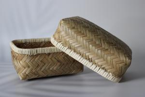 Handwoven <b>Bamboo</b> Ajiro Bento Box Japanese Kitchen Organizer Natural Storage Box Eco Friendly Lunch <b>Container</b> Supplier - Product Image 3