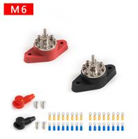 Columna de cableado roja y negra M6 M8 M10 para RV y yates, con tuerca de fijación OLIVER, divisor de distribución de energía de 8 vías