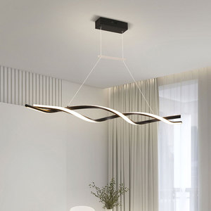China Modern Lamp Home Decor Luxury Linear Led Black Pendant <b>Lights</b> Restaurant Hotel <b>Dining</b> Table Nordic Chandeliers Lighting - Product Image 1