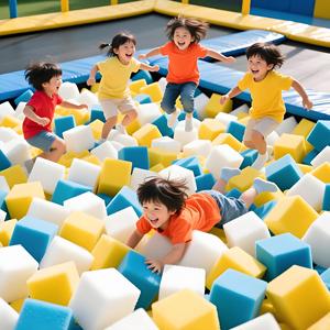Blocs de mousse pour <span class=keywords><strong>trampoline</strong></span> souple de parc d'attractions, cubes de mousse pour piscine de mousse, cubes de mousse pour trampolines pour enfants - Product Image 2