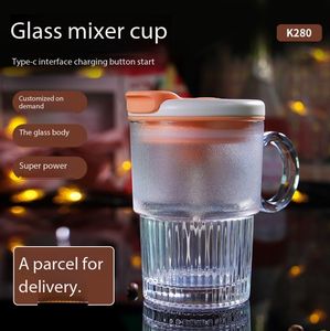 Vaso Mezclador Automático de Vidrio Transparente Personalizado, Botella Mezcladora de Café, Leche y Proteínas con un Solo Clic, Vaso de Regalo de Grado Alimenticio con Asa - Product Image 2