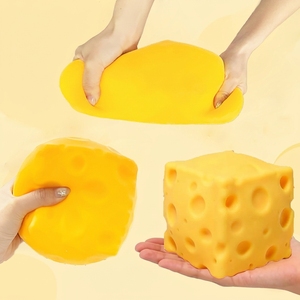 4.25 Inch Extra Large Squishy Squeeze Cheese Block Gag <strong>Gifts</strong> <strong>Funny</strong> <strong>Adult</strong> Giant Stress Ball, Fidget Sensory Toy for Kids - Product Image 1