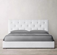 Meubles artisanaux sur mesure Rhoohill, chambre à coucher de luxe, cadre en bois massif de haute qualité, tissu en lin pour lit king-size