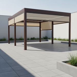 Pérgola de Aluminio <span class=keywords><strong>para</strong></span> Exteriores Sweet Home con Techo de Láminas, Iluminación LED Impermeable y Mosquitera <span class=keywords><strong>para</strong></span> Jardín - Product Image 5