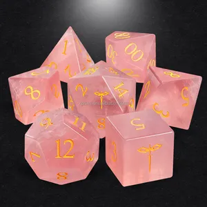 Gemdice RPG Dice For Board Games Table Game Polyhedral DND Gift Role Playing Gemstone DND Rpg Dice Set Handmade Sharp Edge Dice