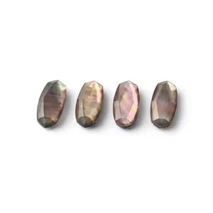 Perle noire naturelle de perle, coquille de triton, à facettes, pour bijoux