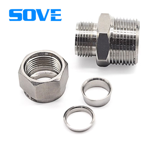 Đơn hoặc đôi ferrule 316 thép không gỉ thẳng thiết bị đầu cuối nhanh chóng Coupler nam chủ đề cho công cụ nguồn không khí - Product Image 5