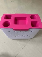 Organisateur interne en PVC imprimé sur mesure pour sac de plage en silicone étanche avec compartiments et emplacements pour gobelets et crème solaire