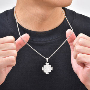 Collar con Cruz de San Benito en Acero Inoxidable 316L, Colgante de Protección de San Benito para Hombres y Mujeres, Joyería Religiosa Católica - Product Image 3