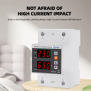 Thiết Bị Bảo Vệ Quá Áp Và Dưới Điện Áp Có Thể Điều Chỉnh 230V RAY Din 63A Rơ Le Bảo Vệ Tăng Giới Hạn Dòng Điện Theo Dõi 3P 54M - Product Image 4