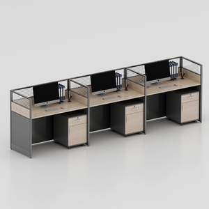 Modern Office Partition Workstation Office <b>Table</b> Cubicle 3 Person Workstation <b>Desk</b> Office Furniture - Product Image 6