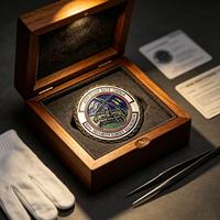 Pièce de collection de l'Équipement de Garde du Corps du 99e Escadron de Sécurité, avec le motto latin Officium Ante Omnia et l'écusson Scorpion Fusils Croisés en émail