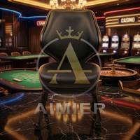 Tabouret de casino en cuir texturé noir, chaises modernes pour machines à sous, chaises pour salle de poker