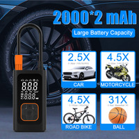 Compresseur d'air portable compact en ABS avec double affichage pour moto/vélo et moniteur de pression des pneus de voiture