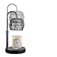 YAVE Lampe de Chevet en Verre Sans Flamme, Diffuseur d'Arômes et Chauffe-Cire Personnalisé, avec Minuteur et Hauteur Réglable, Style Bougie à Cire Fondante Dimmable