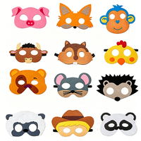 Masque pour enfants en feutre réutilisable, motif dessin animé Panda Roi Lion, mignon, cosplay, masque pour les yeux, anime