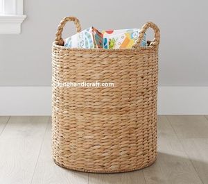 Panier de rangement artisanal en jonc de mer, panier tressé naturel pour l'organisation de la maison, le linge, les jouets, la couverture de pot de fleurs, écologique - Product Image 2