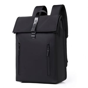2025 New Arrival Roll-Up <b>Laptop</b> <b>Backpack</b> for <b>Men</b> Business Casual Schoolbag Waterproof Oxford for Outdoor Travelling Student - Product Image 1