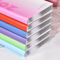 2026 Agenda en cuir A5, carnet de notes quotidien hebdomadaire et mensuel avec boucle pour stylo, logo personnalisé pour cadeaux d'affaires