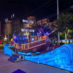 Manège de parc d'attractions : <span class=keywords><strong>Bateau</strong></span> <span class=keywords><strong>pirate</strong></span> volant coloré avec LED, machine d'amusement à thème surf fou - Product Image 3