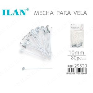 Mèches de bougies Ilan 10 mm 30 pièces pour la fabrication de bougies - Product Image 3