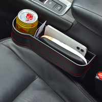Boîte de rangement multifonctionnelle et élégante en cuir PU pour l'espace entre les sièges de voiture, 1 à 3 compartiments, porte-gobelet anti-fuite, organisateur automobile
