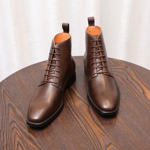Men's Pointed Toe <b>Boots</b> Stylishly Handcrafted Walking <b>Boots</b> for Winter New Style with Laces at the <b>Ankle</b> - Product Image 5