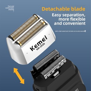 Raseuse rotative électrique Kemei de haute qualité KM-2026 2027, tondeuse à barbe rechargeable à double lame <span class=keywords><strong>pour</strong></span> hommes avec écran numérique - Product Image 2