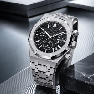 Relojes Clásicos <span class=keywords><strong>para</strong></span> Hombre, Reloj de Cuarzo de Moda <span class=keywords><strong>para</strong></span> Negocios, Luminoso, Resistente al Agua, Cronógrafo de Acero Inoxidable - Product Image 4