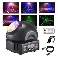 Projecteur à tête mobile, faisceau lumineux, laser rotatif, effet stroboscopique DMX avec télécommande, DJ, discothèque, bars, spectacle LED