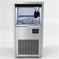 Machine à glaçons carrés électrique en acier inoxydable avec commande tactile, machine à blocs de glace automatique, capacité de 90 kg pour la maison et l'hôtel