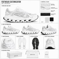 Chaussures de sport pour hommes personnalisées par les fabricants OEM, avec empeigne en mesh, superpositions, lacets et semelle épaisse découpée, style marche B35