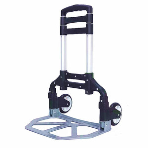 Chariot pliable en alliage d'aluminium à 2 roues, couleur bleue, chariot à plateforme pour les courses - Product Image 3