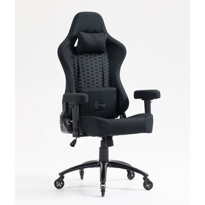 180 inclinaison verrouillage bascule course Style chaise de bureau ajouter repose-pieds gratuit tissu noir Silicone roue jeu chaise d'ordinateur - Product Image 3