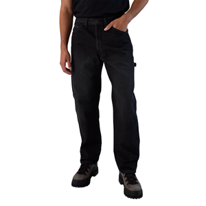 Nouvel Arrivage Hiver Jean Noir Tendance Coupe Droite Ample Style Cargo Taille Mi-Haute à Braguette Zippée Denim Vintage Délavé - Product Image 1
