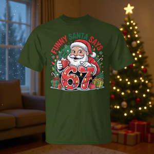Santa Says 67 Camiseta con diseño de meme de humor navideño - Product Image 3