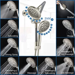 9+10 Modes Shower Head Set Bathroom Chrome Plate Handheld Shower With Hose And Holder Multiple Modes Shower Head Sets