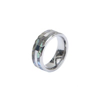 POYA – bague en tungstène pour homme, anneau Unique en coquille d'ormeau, anneau de mariage irisé, 8mm, vente en gros