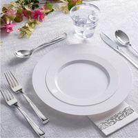 Assiettes rondes de 9 pouces, blanches, classiques, à motifs personnalisés, de qualité alimentaire, en vrac, vaisselle